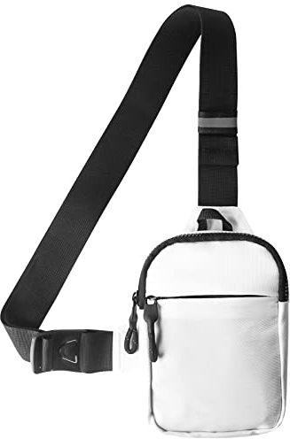 Sling Chest Crossbody Bag, Impermeable Bandolera, Antirrobo Bolso Bandolera para Hombres, Mochila Crossbody Bag Backpack para Hombres y Mujeres Deportes al Aire Libre Senderismo, Blanco