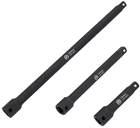 MichaelPro 3/8 Drive Impact Extension Bar Set, 3-Piece Socket Extensions - (3, 6, 10), Heat Treated CR-V Steel, Manganese Phosphate Rust-Proof and Corrosion Resistant Lasting Quality - MP005040
