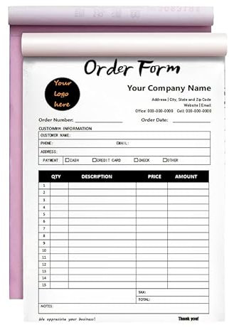 Custom Carbonless Sales Rechnungsformular Bücher für kleine Unternehmen, personalisiertes NCR 2-teiliges Quittungsbuch mit Carbon-Kopien, Cover hinzufügen Firmenname, Adresse und Nummer gedruckt
