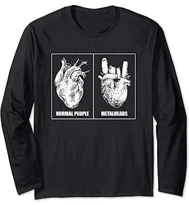 Metal Fan Rocker Fourchette à frites Cœur Metalheads Manche Longue