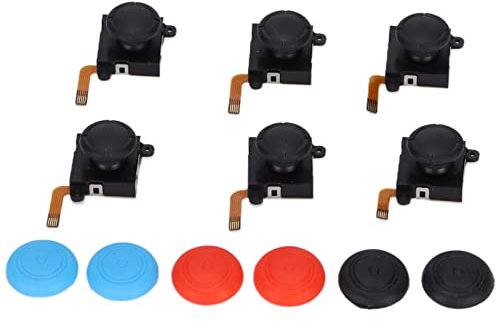QM2107096 6pcs Joystick de Remplacement 3D Analogique, Pouce pour N Switch/Switch Lite, Remplacement de Bascule de Joysticks Gauche/Droite, avec Capuchons de Pouce