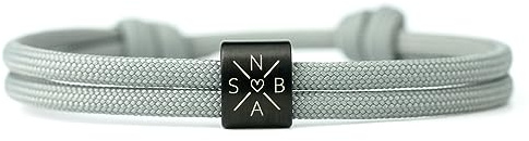 Personalisiertes Komimar Segeltau Armband mit Edelstahl Charm und Gravur Größenverstellbar wasserfest Perfektes Geschenk für Damen & Herren Initialenarmband