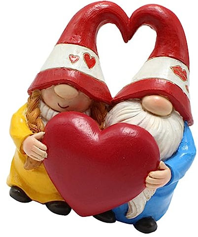 SUPVOX Sculptures de Gnomes de Jardin en Résine Cœur Couple Décoratif