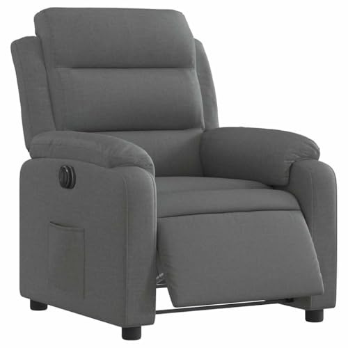 vidaXL Elektrisk reclinerfåtölj mörkgrå tyg, liggfåtölj, fåtölj, justerbar fåtölj, liggfåtöljer, fåtöljer, justerbara fåtöljer, lutningsbar fåtölj