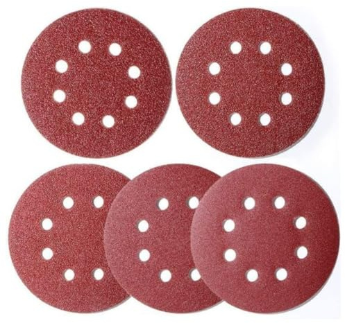 100pcs 125mm Sanding Discs P120 Grit | 8 Hole 5 Inch Round Sanding Discs Pads for Random Orbital Sander