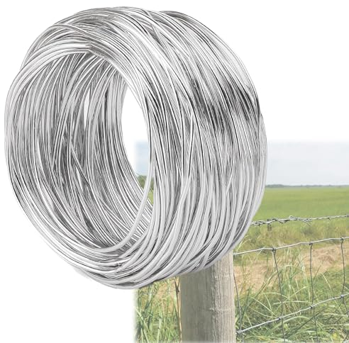 Bindedraht, Verzinkter Draht, 10 Gauge, 3,5 mm, verzinkter Massivdraht, Bindedraht, Wäscheleine, vielseitig einsetzbar, leicht zu schneiden, für Garten, DIY, Blumenbefestigung, Befestigung von Zäunen