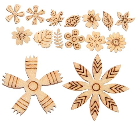 SEWOART 600 Stk Bastelmaterial aus Holz kinder Blätterdekor leeres Sammelalbum scrapbook scheckheft bastelzeug decor Festival Dekoration hölzerne Verzierungen Holzscheibe Bambus