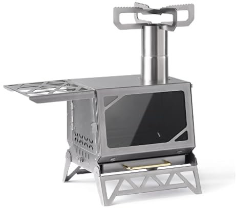 Holzofen Outdoor Kaminofen Holzofen Kleiner Tragbarer Holzofen, Mini Campingzeltofen zum Wärmen und Kochen, ideal für Abenteuer im Freien