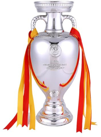 YYDSTES Replica del Trofeo dei Campioni di Calcio Delaunay in Resina con Nastro Colorato Trofeo del Campionato Europeo di Calcio Trofeo di Cimeli I Migliori Regali per I Tifosi,77cm
