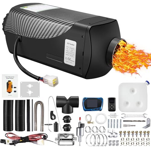 Dieselheizung 2 kW/5 kW/8 kW, 12 V – 24 V, mit LCD-Monitor, Fernbedienung, geringer Kraftstoffverbrauch, schnelles Aufheizen, Abtauen und Beschlagen für Wohnmobile, LKW, Anhänger, Wohnmobil, Boot, G