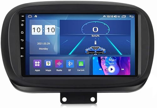 Generico Android 12.0 Touchscreen Autoradio 2 DIN per F-Iat 500X 2014-2020 Navigazione GPS Satellitare 9'' Touchscreen unità Principale Lettore Multimediale Ricevitore FM BT con 4G 5G WiFi SWC DSP Ca