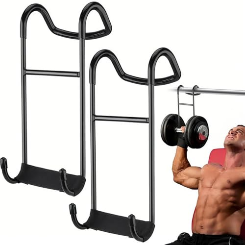 mumisuto 2Pcs Dumbbell Spotter Hook Dumbbell Rack, 220LBs Dumbbell Rack Storage Dumbbell Stand, Heavy Duty Dumbbell Hooks Dumbbell Spotter Hooks for Barbell Home Gym Exercise