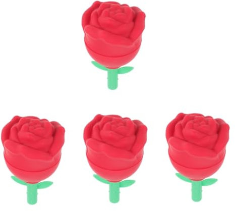 PRETYZOOM 4 Piezas Molde de silicona rosa de hielo bandejas de hielo cubo de hielo para whisky molde facial de hielo ice cube bebidas heladas de hielo en forma de flor de sílice