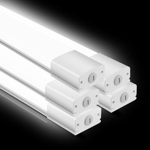 GOOSKI 5 Stücke Feuchtraumleuchte LED 60CM, 30W 3300LM Wannenleuchte IP65 Wasserdicht 4000K Neutralweiß Deckenleuchte, Ultraschlanke Kellerleuchte Werkstattlampe für Garage, Büro, Küche und Unterbau