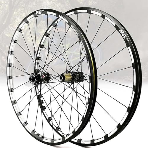 Fahrrad-Radsatz, 26 Zoll, 27,5 Zoll, 29 Zoll, Steckachse, Mountainbike-Vorderrad, Hinterrad, Doppelschicht-Scheibenbremse, 24-Schrauben-Straight-Pull-Nabe für 7-12-Gang-Räder, Radsatz (schwarz, 26 Zol