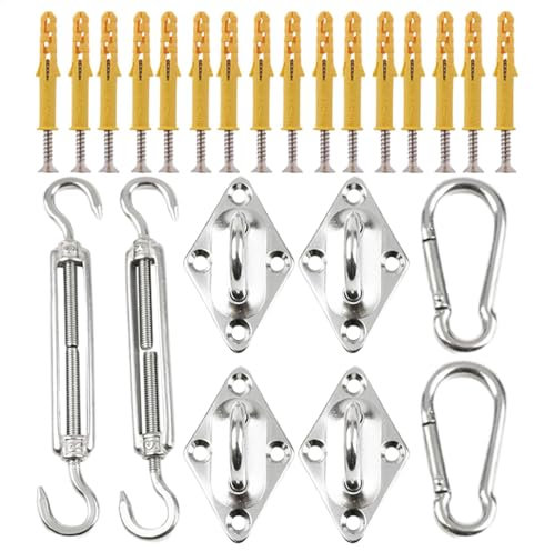 Yidueace Kit de hardware de sombra, kit de montaje para velas, accesorios con énfasis, fijación de sombra solar, toldo al aire libre para jardín