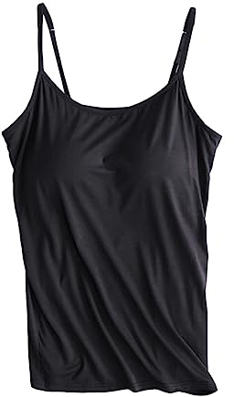 Camisole Femme Débardeur avec Soutien-Gorge Intégré sans Manches Haut Tank Top Camisole Sport avec Brassière Caraco Débardeur De en Yoga Gilet Rembourré À Bretelles Ajustables