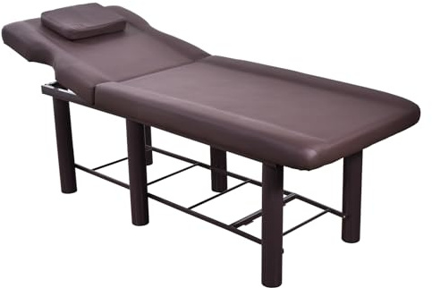 Generisch Verstellbarer Massagetisch,stationärer Massagetisch - Spa-Tisch mit Verstellbarer Rückenlehne,Wachsbett, trägt bis zu 200 kg, Robustes Bett, Massagezubehör für Schwangere Patienten