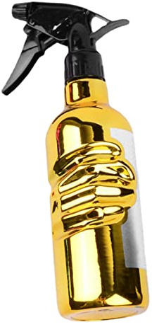 CALLARON Botella Rociadora Dorada para Barbería y Peluquería, Pulverizador de Niebla, Ligera y Recargable de Plástico para Uso Profesional en Salones de Cabello