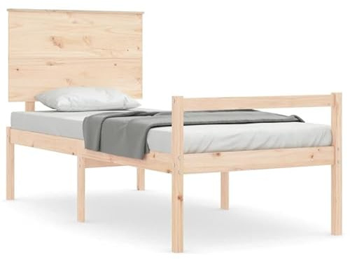 Eleganz Seniorenbett mit Kopfteil 100x200 cm aus Massivholz - Hochwertiges Bett für Senioren & Pflegebedürftige, Langlebig & Stabil, Ideal für Schlafzimmer & Pflegeheim