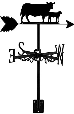Veletas Decorativas de Toro, Estilo Retro, duraderas, para Exteriores, jardín, techos, decoración, indicador de dirección para cobertizos, Adorno de Veleta, fácil de Instalar, Negro, Corrida de toros