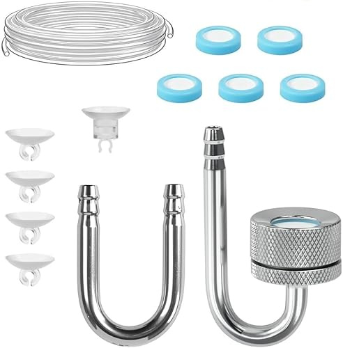 UHETLET CO2 Diffusor Aquarium CO2 Schlauch Aquarium 4/6mm 3Meter Aquariumschlauch Zerstäuber co2 anlage mit Saugnäpfen und U-Pipe Kohlendioxid Diffusor Glasrohr für Aquarium Süßwasserfischpflanzen