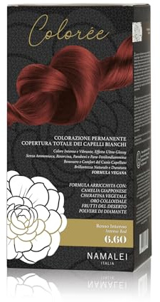 Namalei Tinta Colorèe 6.60 Rosso Intenso 180 ml | Colore per capelli senza ammoniaca, lunga durata, formula idratante e rinforzante