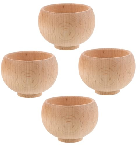 MUELODSIC Portaagujas Japonés de Madera, Cuenco de Alfiletero Estable y Reutilizable, 4 Piezas para Coser y Bordado en Estudio Profesional
