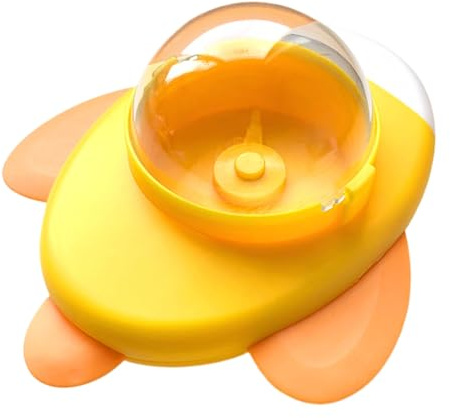 Erconsso Distributeur de Nourriture Interactif pour Chat - Jouet Rotatif de Nourriture pour Chat - Puzzle Alimentaire Éducatif en Forme d'avion pour Repas Lent, Entraînement Quotidien, Casse-Croûte,