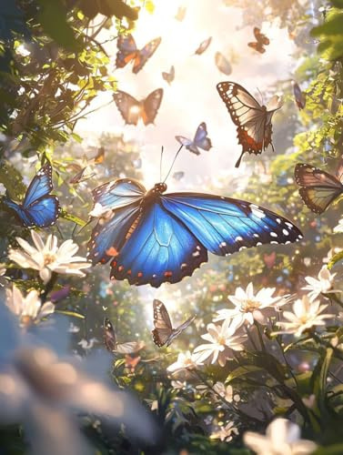 Diamond Painting Mariposa margarita Diamond Painting Adultos, Manualidades Adultos DIY Cristal Pintura De Diamante ,kits Pintura de Diamantes 5D, arte Diamante Completo para Decor 80x110cm s-144