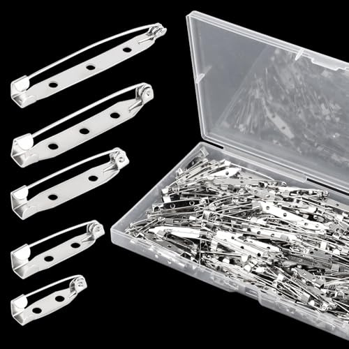 200 Stück Sicherheitsnadeln Broschennadeln, Anstecknadel 5 Größen Anstecker Pin Silber Metall Pins Sichere Verschlussspange Für Schmuck Handarbeiten Broschennadel Sicherheitsnadel(20/25/32/38/45mm)