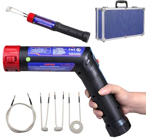 Magnetic Induction Heater Kit, 1700W Handheld Tool for Flameless Bolt Removal, 4 Coils & Storage Box, Portable Nut Buster