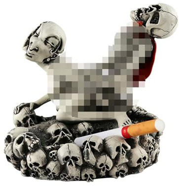 Cenicero creativo de calavera humana, soporte único de resina para cigarrillos, decoración de Halloween, regalo espeluznante para fumadores, diseño de fantasma sexy, perfecto para el hogar o fiesta