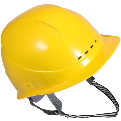 LIGIGWASH Casque de Chantier Jaune en Verre Renforcé, Casque de Sécurité Respirant et Léger, Taille Réglable, Protection pour Travaux de Construction et Usage Industriel