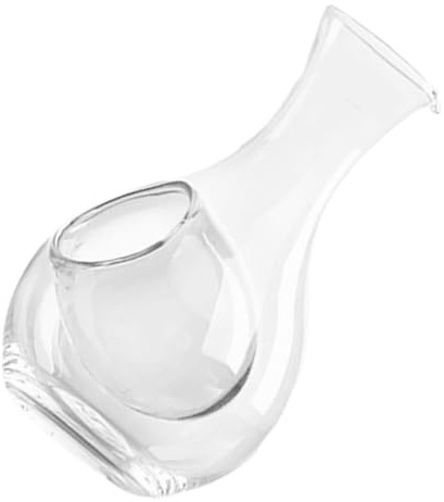 SHINYPASING Decantador de Vino de Cristal Transparente 360ml Hueco para Pulgar para Hielo, Botella de Licor y Whisky para Servir y Airear en Hogar y Restaurante