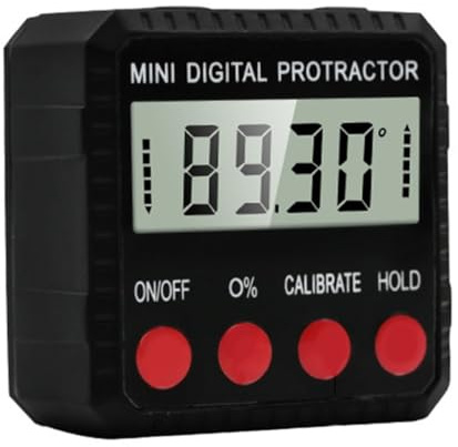 IWOWHERO Goniometro Elettronico Portatile in Lega di Zinco Magnete, Inclinometro Angolare Digitale Ampio Schermo Lcd, Misuratore di Angolo Magnetico per Manutenzione Auto, Produzione e
