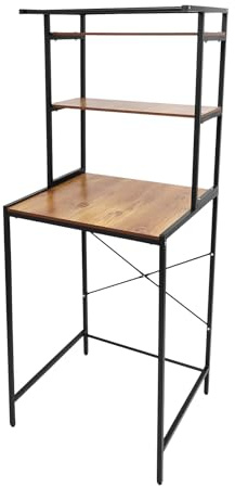 Estantería para lavadora, almacenamiento para secadora, estante de baño, 3 niveles de madera y acero, estante para toallas, cosméticos, productos de limpieza, lavadora inferior, 69 x 60 x 176 cm
