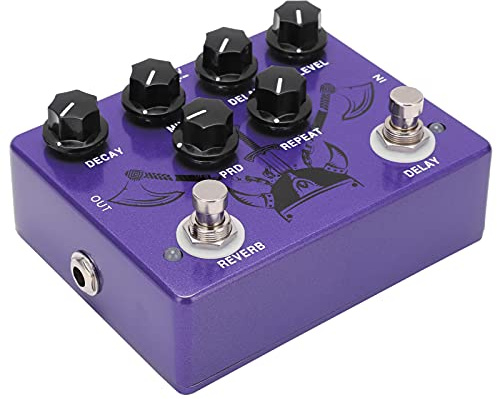 Stylebest Gitarreffektpedal med True Bypass, Compact Reverb och Digital Delay, Perfekt för Musiker, Purple Metal Design, 1 Enhet