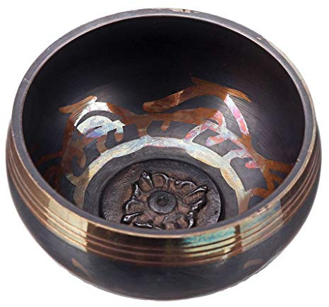 Handstämd Singing Bowl, Tibetansk mässingssångskål 8,5-10,5 cm Wood Mallet Nepal(10.5cm)