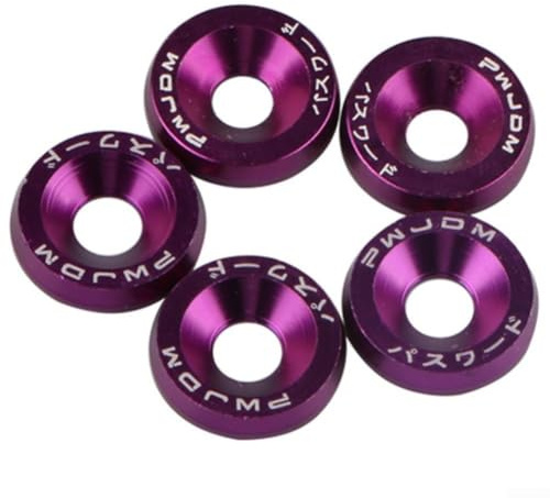 Set Viti per Targa Auto e per per moto M6 Colorate - Kit Fissaggio con Rivetti e Bottoni Ferma per Targhe Italiane(Purple)