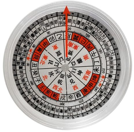 TEMPNAP Feng Shui Kompass Glatte Oberfläche Vintage Retro Design Tragbarer Chinesischer Kompass aus Acryl für Zuhause und Laden Tischdekoration