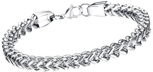 OIDEA Bracciale Braccialetto per Uomo Braccialetto Catena in Acciaio Inox Argento Regalo Perfetto