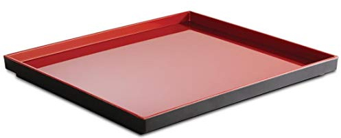 APS 15458 GN 1/4 Tablett ASIA PLUS, 26,5 x 16,2 cm, Höhe 3 cm, Melamin, schwarz matt/rot glänzend
