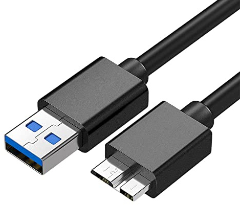 CABLEPELADO Câble micro USB 3.0 | jusqu'à 5 Gbps | Câble USB disque dur externe compatible avec Toshiba Canvio, Seagate FreeAgent et Western Digital (WD) My Passport/Elements | Noir | 1 mètre