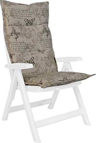 Angerer Hochlehnerauflage mit Stehsaum Schmetterling beige