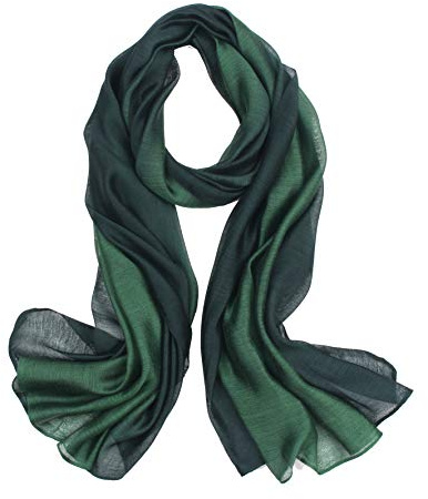 Scarf for Women Cotton Silk Scarves Elegant Gradient Color Lightweight Fashion for Spring Winter Scarves Shawl Wraps (Green)