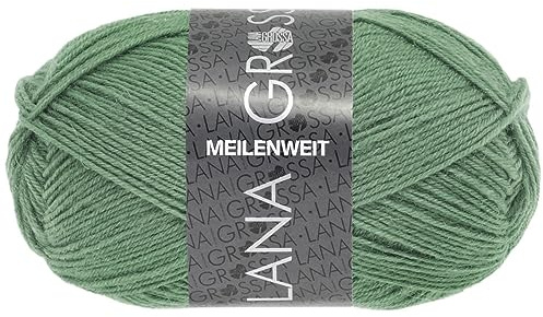 LANA GROSSA Meilenweit 50g | Sockenklassiker, waschmaschinenfest | Handstrickgarn aus 80% Schurwolle & 20% Polyamid | 50g Wolle zum Stricken & Häkeln | 210m Garn FB1377