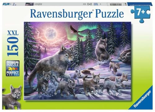 Ravensburger 12908-150 bitar XXL Barnpussel från 7 år - perfekt ålderspassning - Vargar i norr - en rolig aktivitet för familjen och barnen