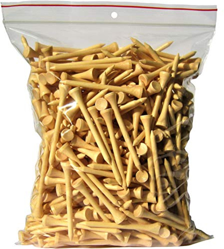 Premium Golf TEES - 70 mm (2 3/4) - 250 Stück - 100% Bambus - Farbe: Natur (lackiert)