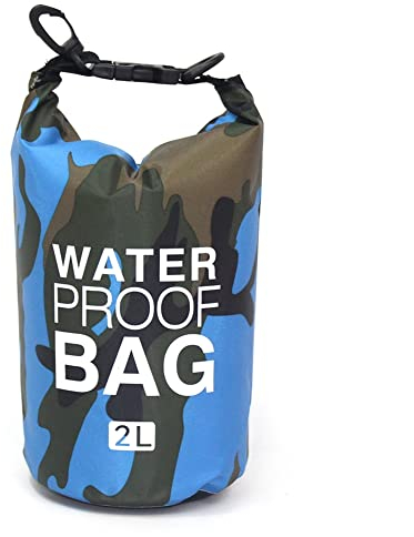 GIBZ Wsserdichter Beutel Seesack Lang Schulter Verstellbarer Schultergurt für Kajak Boot Angeln Rafting Schwimmen Wassersport Treiben, Blaue Zwei Riemen, 30L